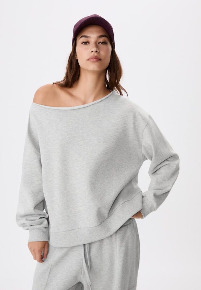 Enkel off-shoulder-Sweatshirt