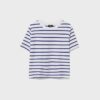 Enkel, tjock, randig Basplagg-T-shirt med normal passform Enkel, tjock, randig Basplagg-T-shirt med normal passform