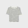Enkel, tjock, randig Basplagg-T-shirt med normal passform