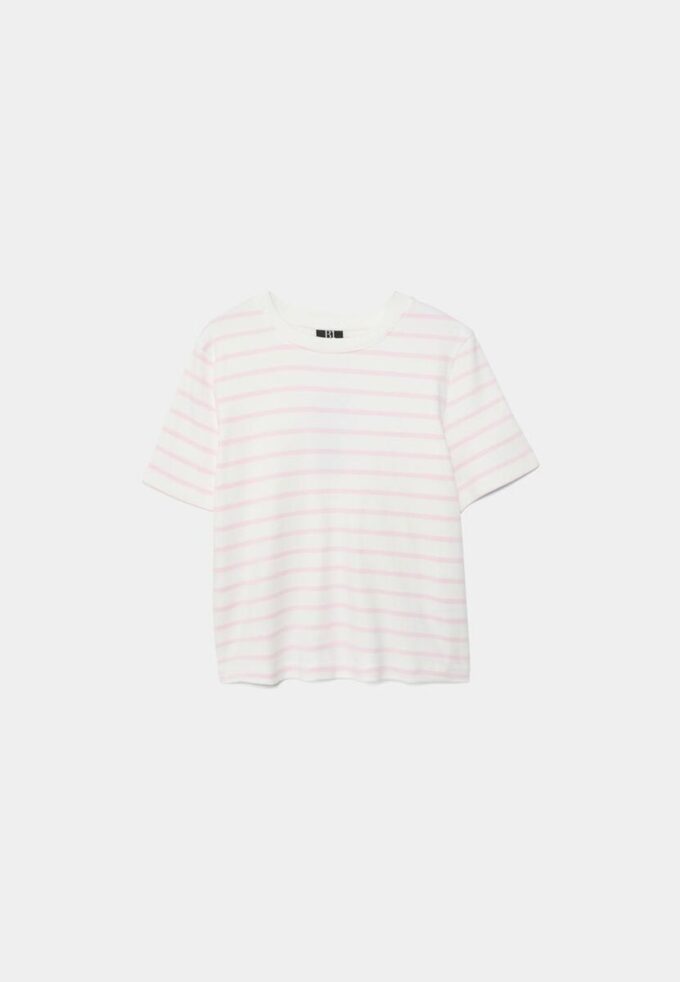 Enkel, tjock, randig Basplagg-T-shirt med normal passform Enkel, tjock, randig Basplagg-T-shirt med normal passform