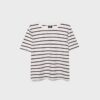 Enkel, tjock, randig Basplagg-T-shirt med normal passform