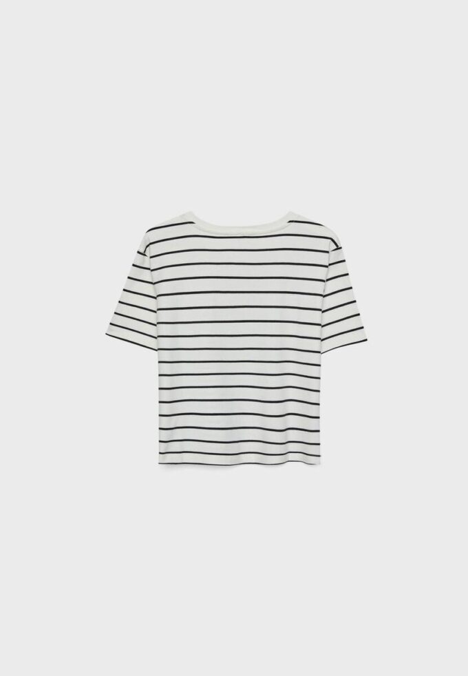 Enkel, tjock, randig Basplagg-T-shirt med normal passform