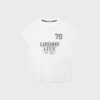 Figursydd T-shirt med spets och grafiskt mönster