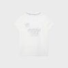 Figursydd T-shirt med spets och grafiskt mönster