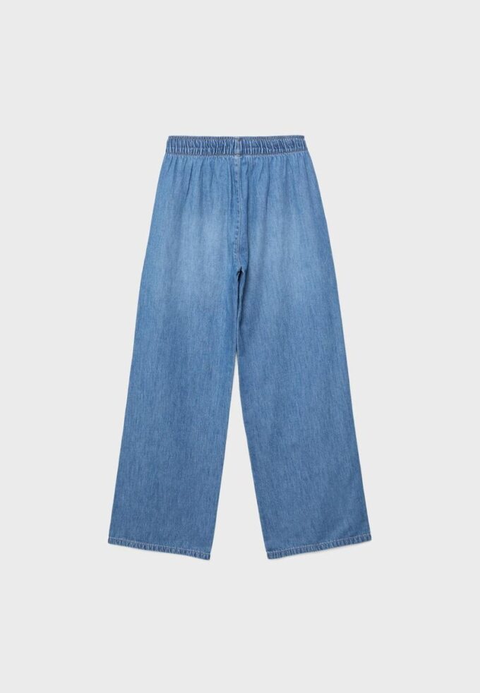 Flödande jeansbyxor med dragsko Flödande jeansbyxor med dragsko