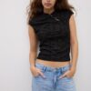 Flockad T-shirt i Qipao-stil Flockad T-shirt i Qipao-stil