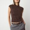 Flockad T-shirt i Qipao-stil