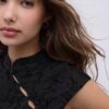 Flockad T-shirt i Qipao-stil Flockad T-shirt i Qipao-stil