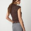 Flockad T-shirt i Qipao-stil