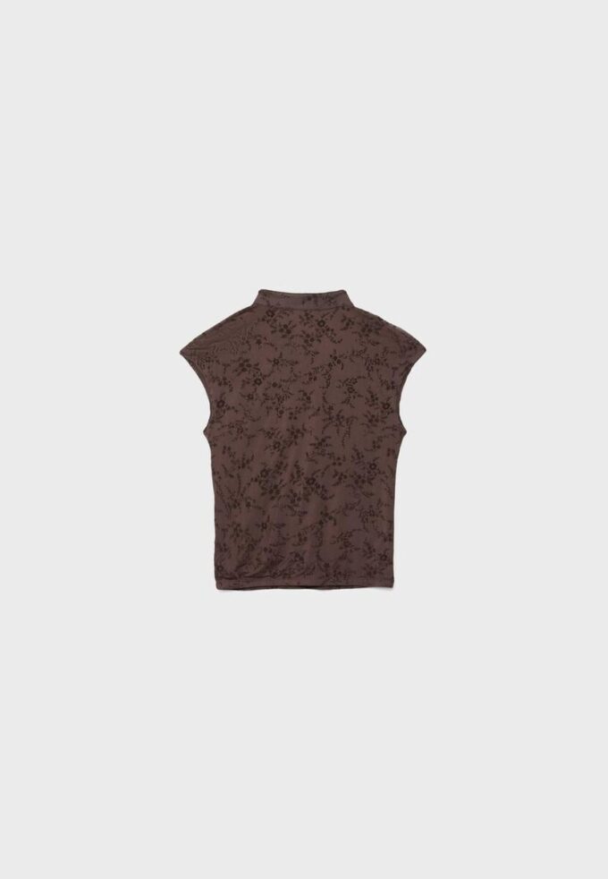 Flockad T-shirt i Qipao-stil