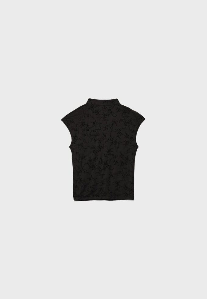 Flockad T-shirt i Qipao-stil Flockad T-shirt i Qipao-stil