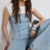 Glittrande bustier-toppar i denim