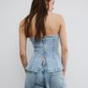 Glittrande bustier-toppar i denim