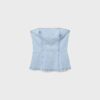 Glittrande bustier-toppar i denim