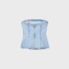 Glittrande bustier-toppar i denim