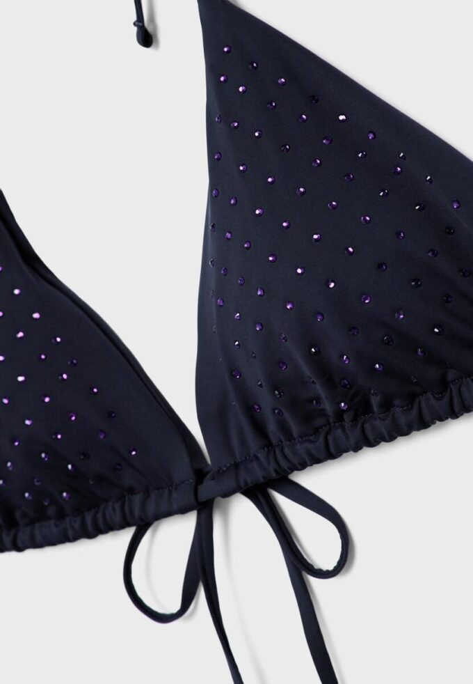 Glittrande triangel-bikinitopp för toppar