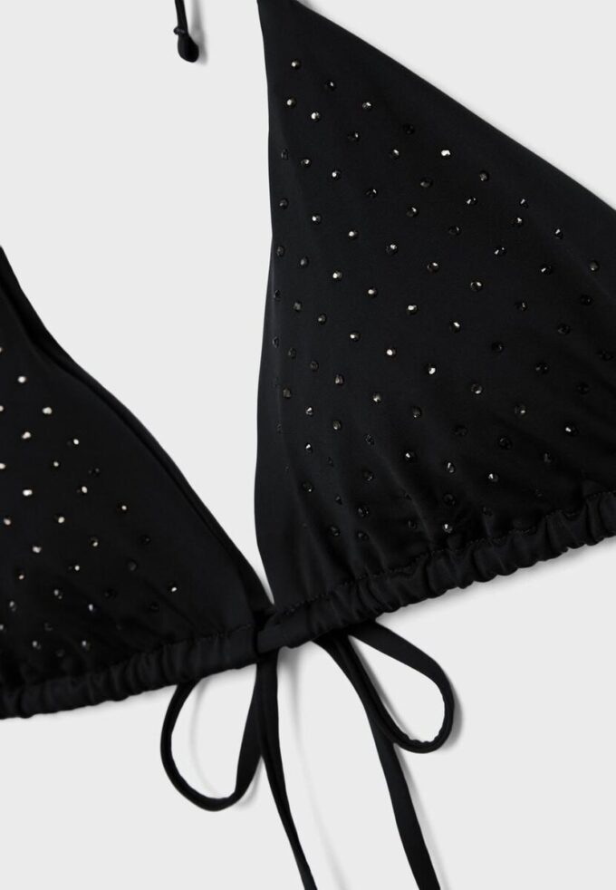 Glittrande triangel-bikinitopp för toppar