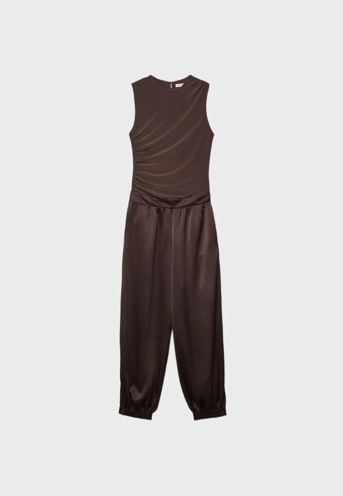 Halter-jumpsuit i satin