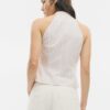 Halterneck-toppar i qipao-stil med halvskrynklig knut