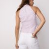 Halterneck-toppar i qipao-stil med halvskrynklig knut