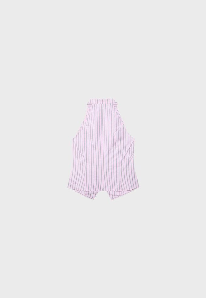 Halterneck-toppar i qipao-stil med halvskrynklig knut