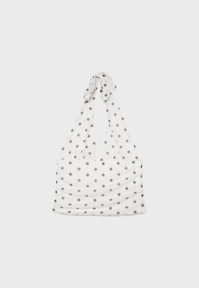 Haltertop i mesh med prickar Haltertop i mesh med prickar