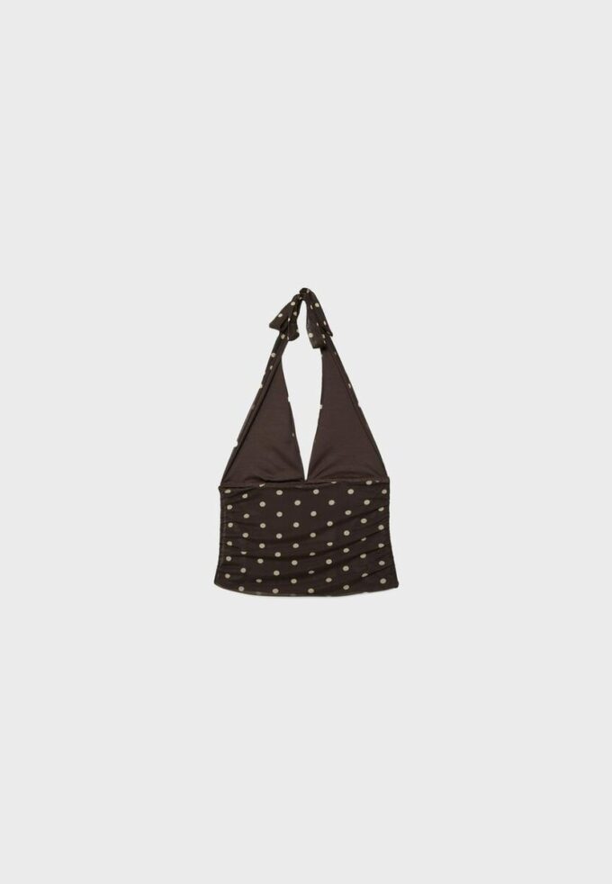 Haltertop i mesh med prickar Haltertop i mesh med prickar