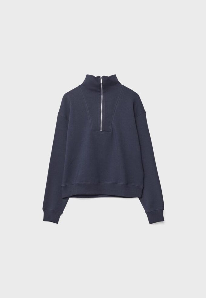 Höghalsad sweatshirt med dragkedja Höghalsad sweatshirt med dragkedja