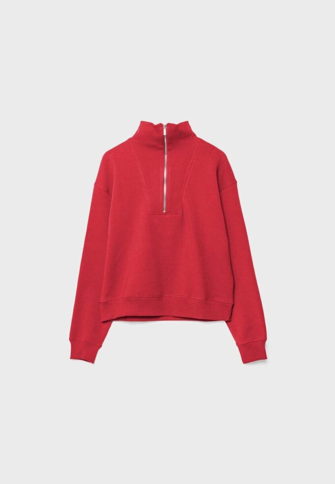 Höghalsad sweatshirt med dragkedja Höghalsad sweatshirt med dragkedja
