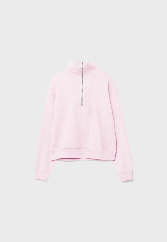 Höghalsad sweatshirt med dragkedja Höghalsad sweatshirt med dragkedja
