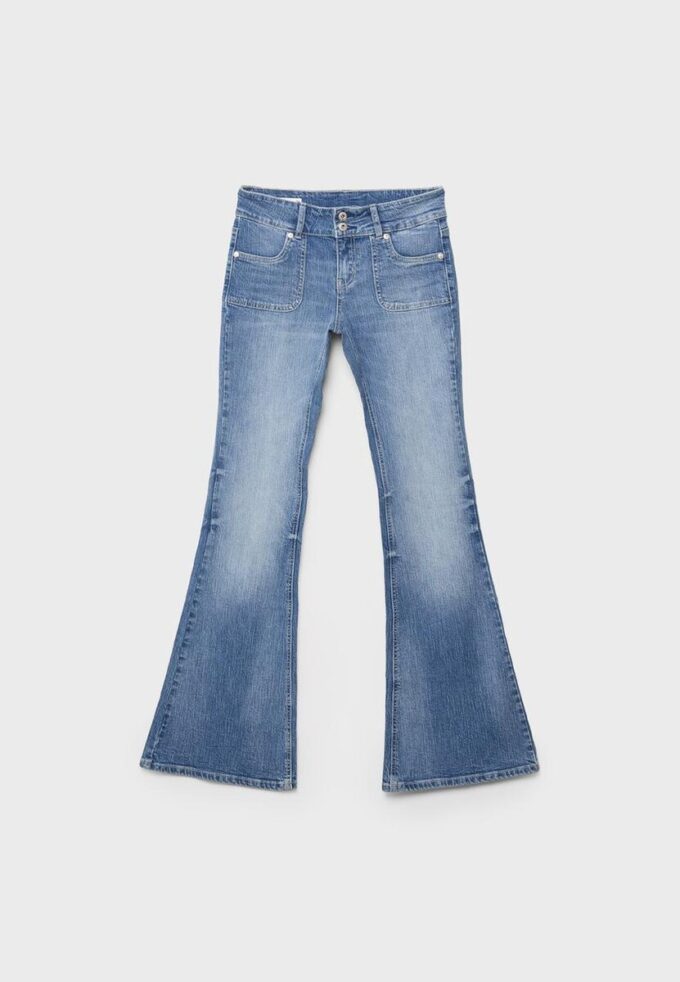 Jeans med låg midja och sömfickor Jeans med låg midja och sömfickor
