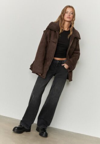 Jeans med lågt midja och Wide Leg-ben