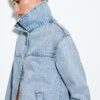 Jeansjacka med påsydda fickor och strass
