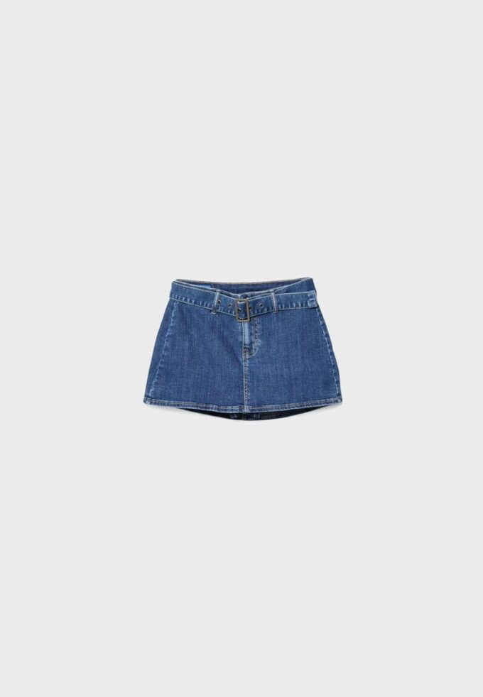 Jeanskort med bälte