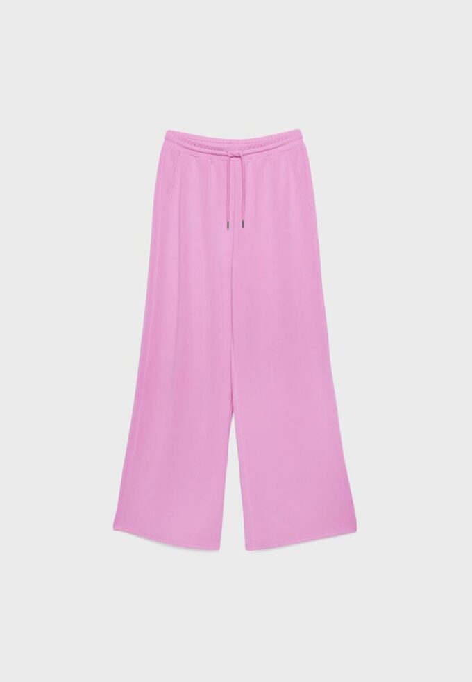 Joggingbyxor i palazzo-modell med Soft Touch-känsla