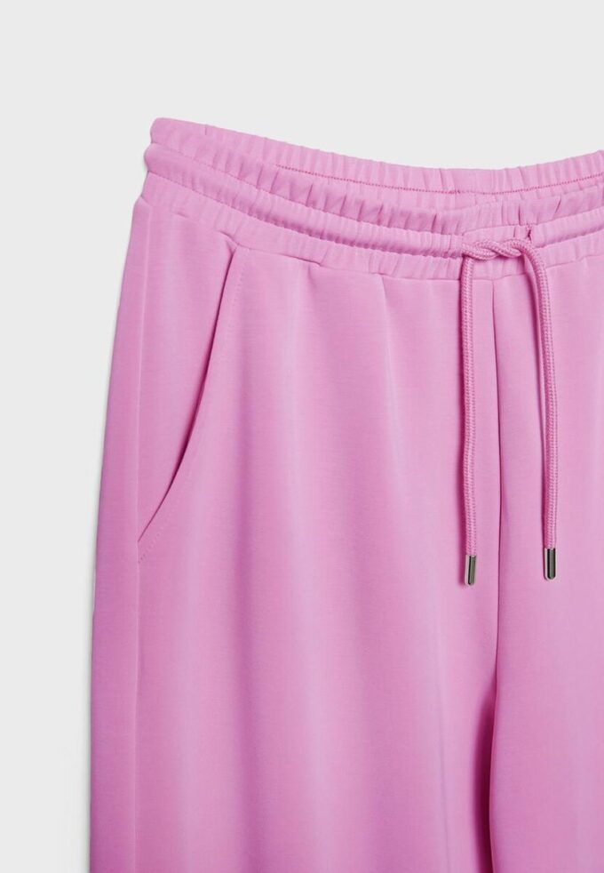 Joggingbyxor i palazzo-modell med Soft Touch-känsla