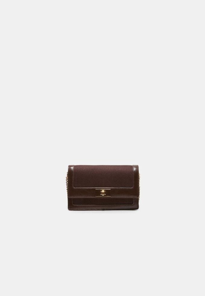 Kontrastfärgad crossbody-väska i canvas