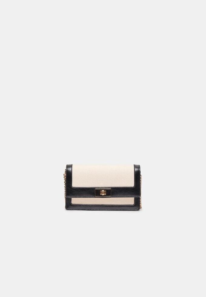 Kontrastfärgad crossbody-väska i canvas