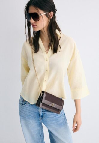 Kontrastfärgad crossbody-väska i canvas