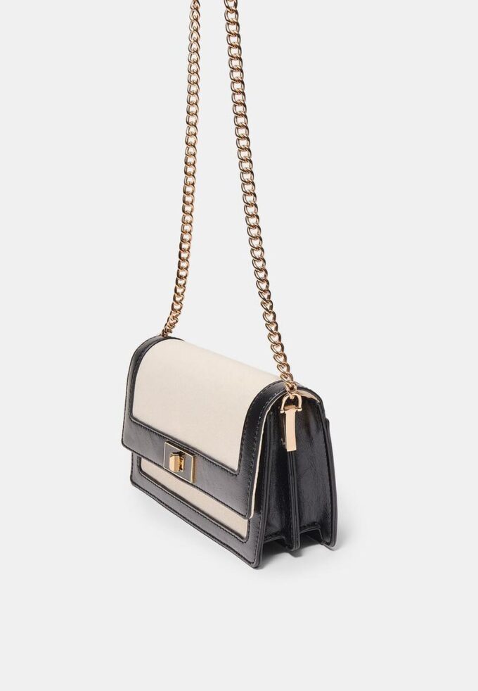 Kontrastfärgad crossbody-väska i canvas