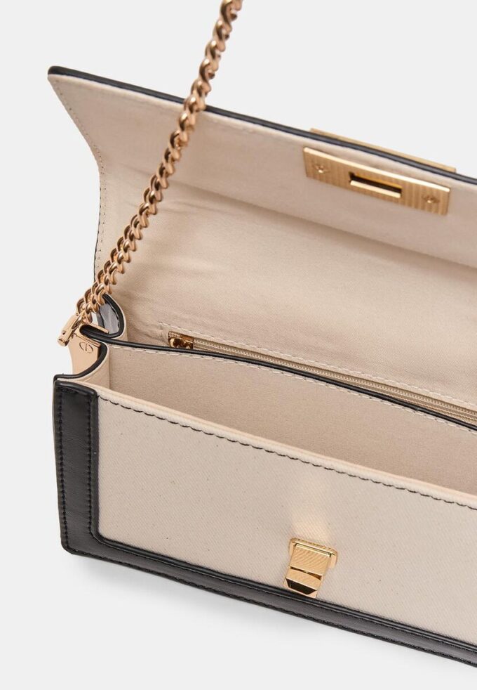 Kontrastfärgad crossbody-väska i canvas