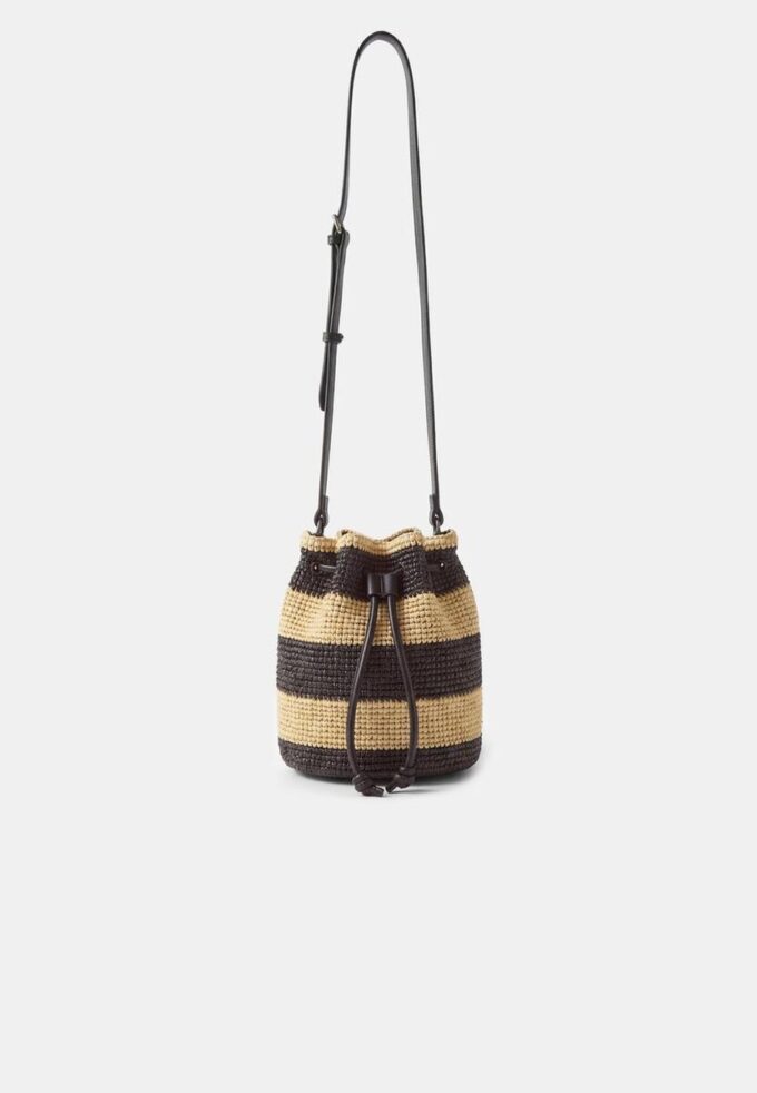 Kontrastfärgad virkad crossbody-väska