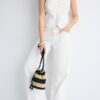 Kontrastfärgad virkad crossbody-väska