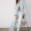 Kort denimskjorta med nitar Kort denimskjorta med nitar