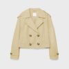 Kort dubbelknäppt trenchcoat