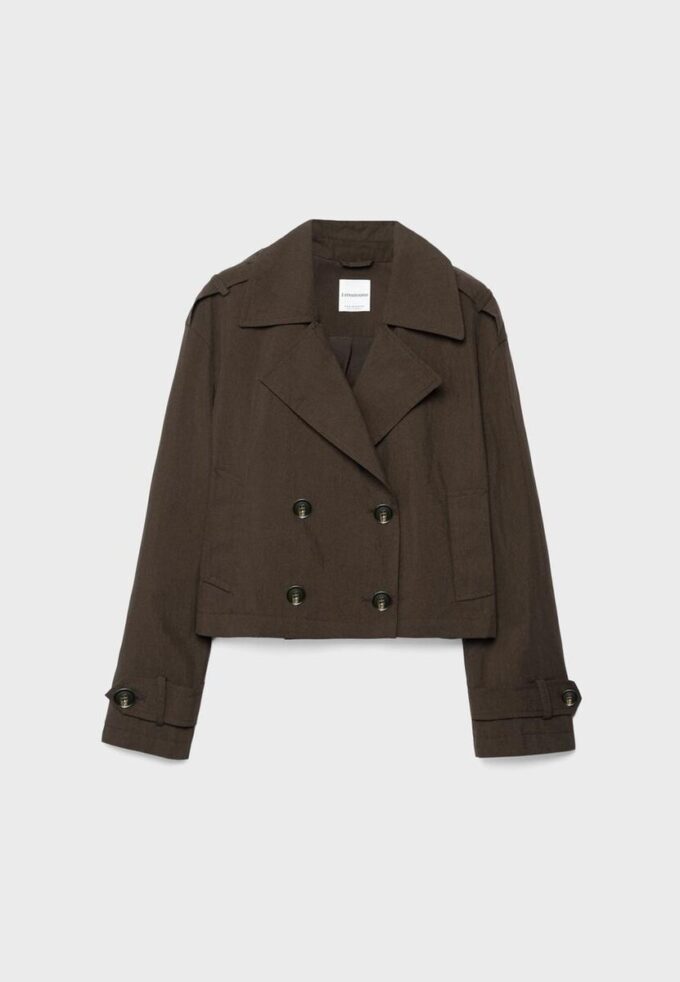Kort dubbelknäppt trenchcoat Kort dubbelknäppt trenchcoat