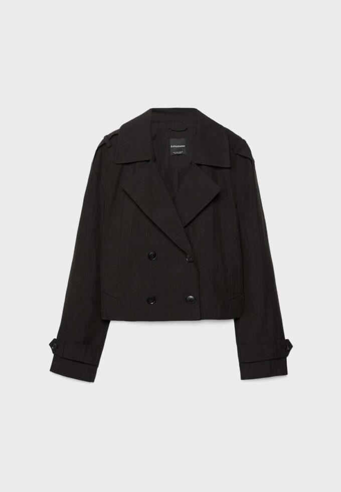Kort dubbelknäppt trenchcoat Kort dubbelknäppt trenchcoat