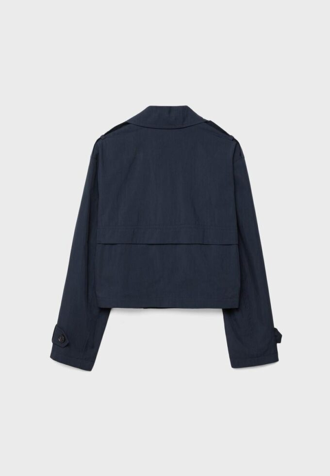 Kort dubbelknäppt trenchcoat