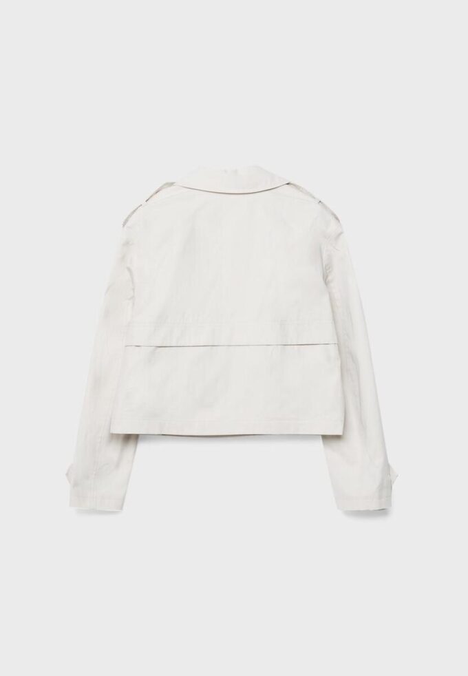 Kort dubbelknäppt trenchcoat