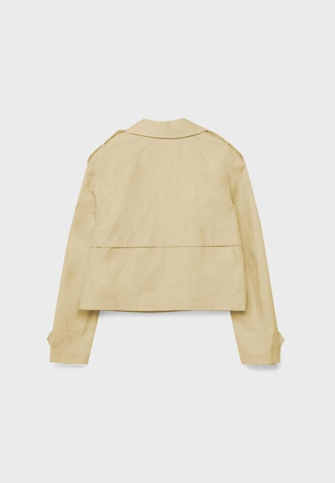 Kort dubbelknäppt trenchcoat